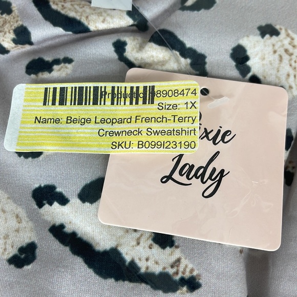 🤎 Pixie Lady leopard French-Terry crewneck sweatshirt🤎 - Picture 2 of 4